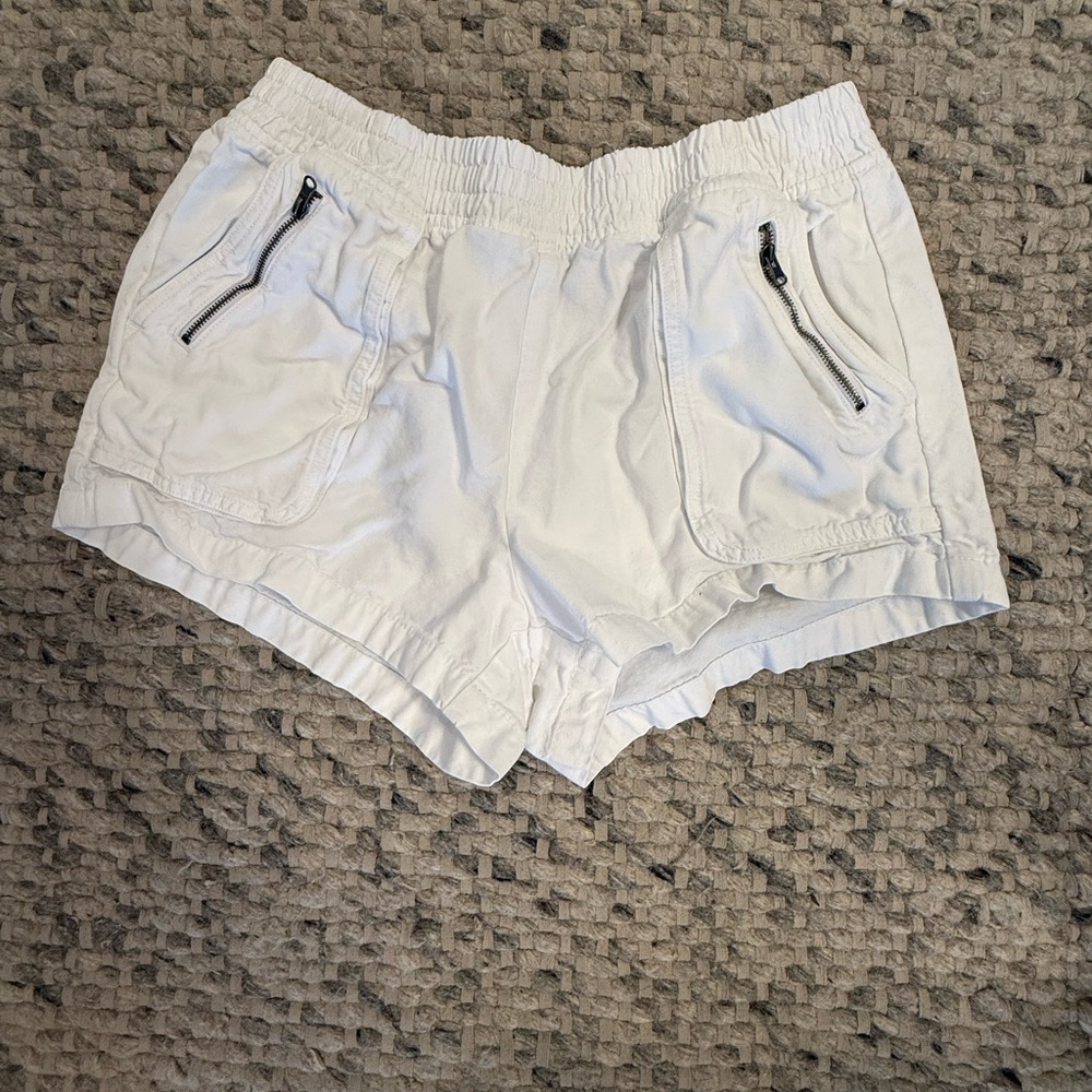 Aerie White Shorts with Zipper Pockets